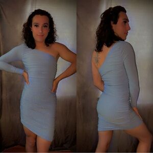 Windsor Light Blue One-Shoulder Dress